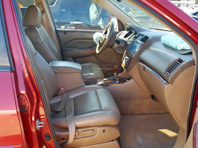 2HNYD18624H528897 - 2004 ACURA MDX TOURIN RED photo 5