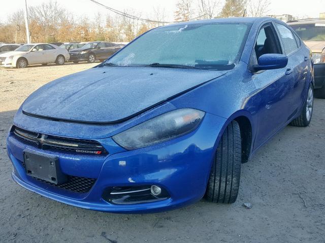 1C3CDFBAXDD324604 - 2013 DODGE DART SXT BLUE photo 2