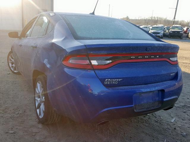 1C3CDFBAXDD324604 - 2013 DODGE DART SXT BLUE photo 3