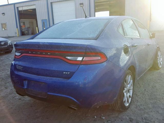 1C3CDFBAXDD324604 - 2013 DODGE DART SXT BLUE photo 4