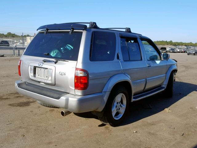 JNRDR07Y21W108380 - 2001 INFINITI QX4 SILVER photo 4