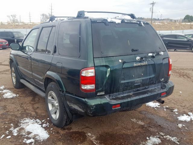 JN8DR09Y32W735270 - 2002 NISSAN PATHFINDER GREEN photo 3