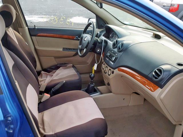 KL1TD56687B062164 - 2007 CHEVROLET AVEO BASE Көк фото 5