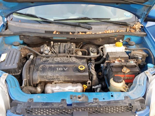 KL1TD56687B062164 - 2007 CHEVROLET AVEO BASE Көк фото 7