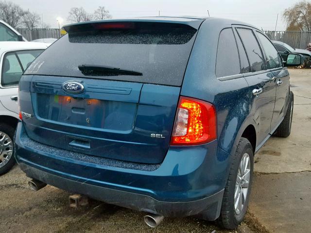 2FMDK3JC4BBA68580 - 2011 FORD EDGE SEL BLUE photo 4