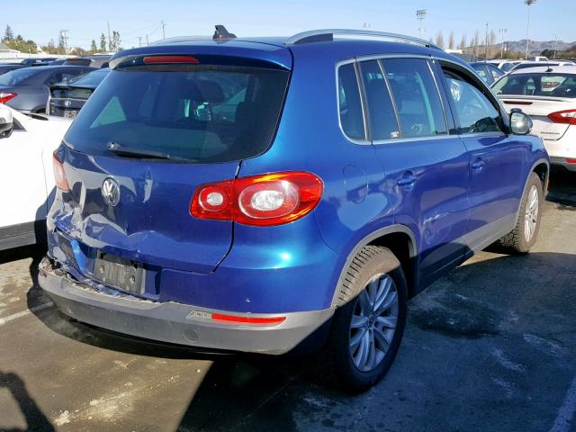 WVGBV75N99W004416 - 2009 VOLKSWAGEN TIGUAN SE BLUE photo 4