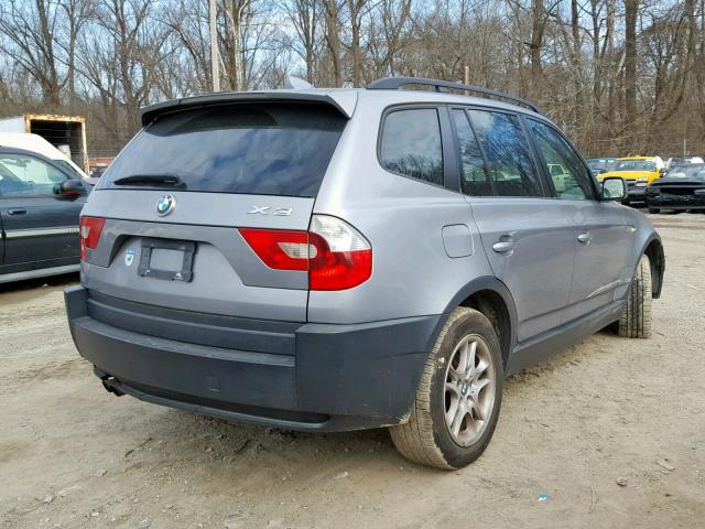 WBXPA73434WC43054 - 2004 BMW X3 2.5I GRAY photo 4