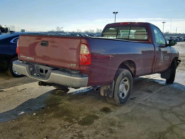 5TBJT32135S464500 - 2005 TOYOTA TUNDRA RED photo 4