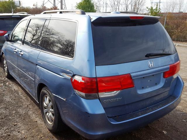 5FNRL38799B044532 - 2009 HONDA ODYSSEY EX BLUE photo 3