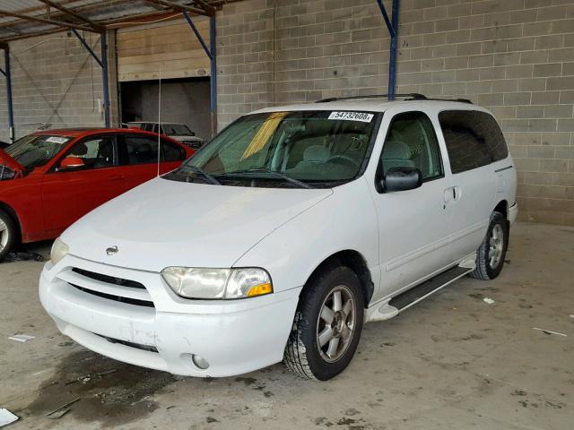 4N2ZN15T72D809733 - 2002 NISSAN QUEST GXE WHITE photo 2