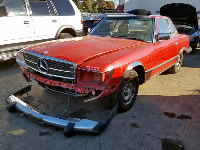 WDBBA45C9FA020555 - 1985 MERCEDES-BENZ 380 SL RED photo 2