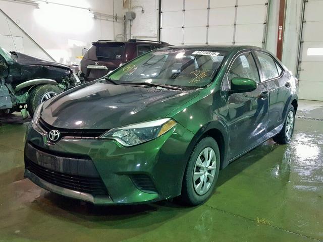 5YFBPRHE4EP155074 - 2014 TOYOTA COROLLA EC GREEN photo 2