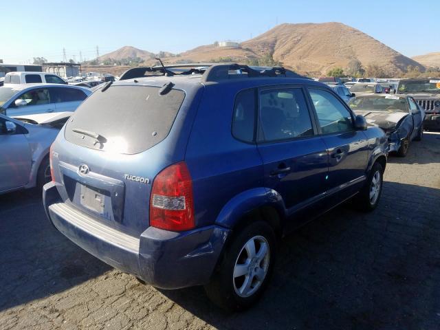 KM8JM12B36U376265 - 2006 HYUNDAI TUCSON GL BLUE photo 4