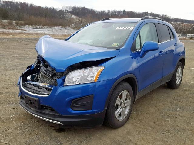 KL7CJLSB1GB601052 - 2016 CHEVROLET TRAX 1LT BLUE photo 2