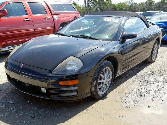 4A3AE45G31E066420 - 2001 MITSUBISHI ECLIPSE SP BLACK photo 2