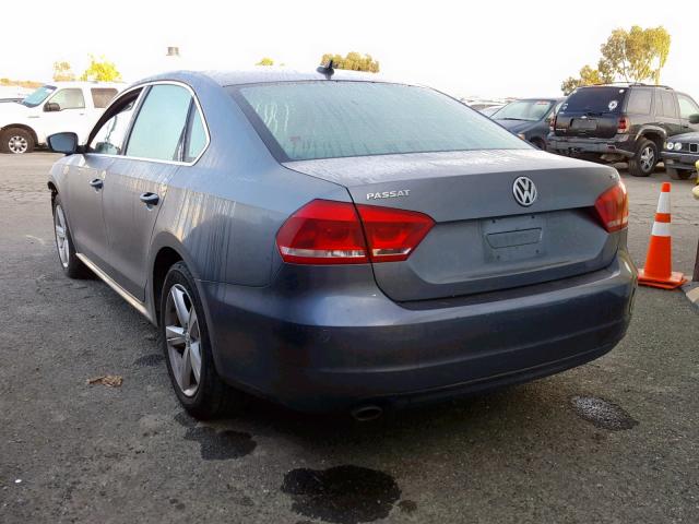 1VWBP7A36DC121204 - 2013 VOLKSWAGEN PASSAT SE GRAY photo 3