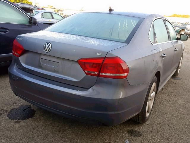 1VWBP7A36DC121204 - 2013 VOLKSWAGEN PASSAT SE GRAY photo 4