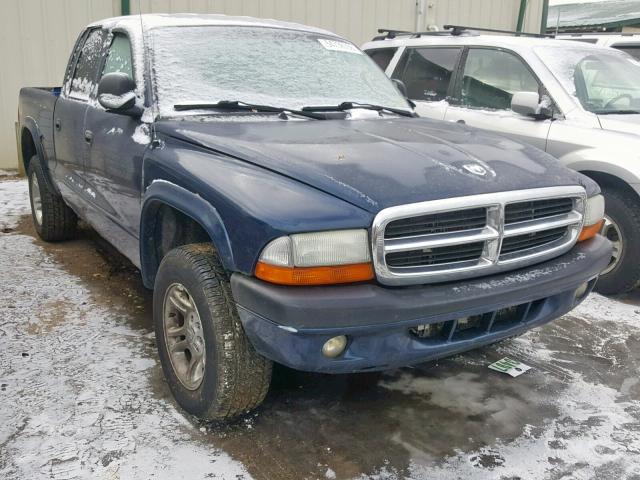 1D7HG38NX4S505673 - 2004 DODGE DAKOTA QUA BLUE photo 1