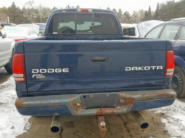 1D7HG38NX4S505673 - 2004 DODGE DAKOTA QUA BLUE photo 9