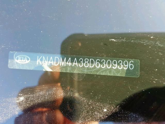 KNADM4A38D6309396 - 2013 KIA RIO LX RED photo 10