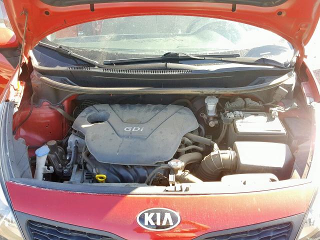 KNADM4A38D6309396 - 2013 KIA RIO LX RED photo 7