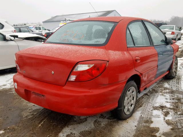 KNADC123426192509 - 2002 KIA RIO RED photo 4