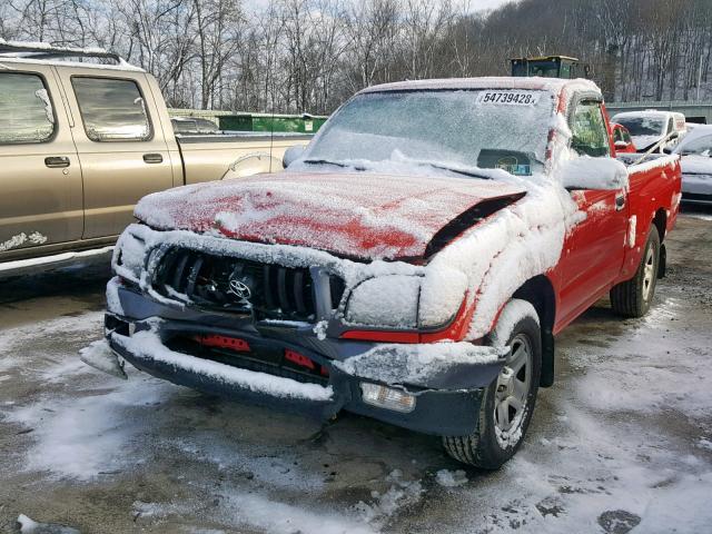 5TENL42N21Z844538 - 2001 TOYOTA TACOMA RED photo 2