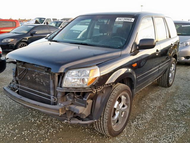 5FNYF28126B024403 - 2006 HONDA PILOT LX BLACK photo 2