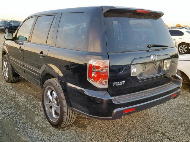 5FNYF28126B024403 - 2006 HONDA PILOT LX BLACK photo 3