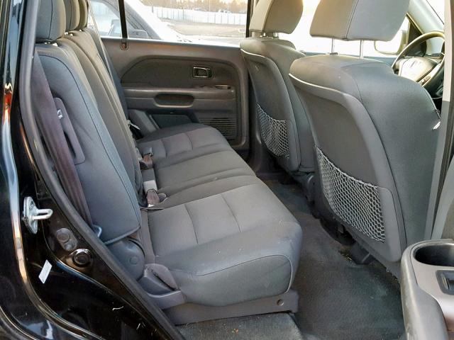 5FNYF28126B024403 - 2006 HONDA PILOT LX BLACK photo 6