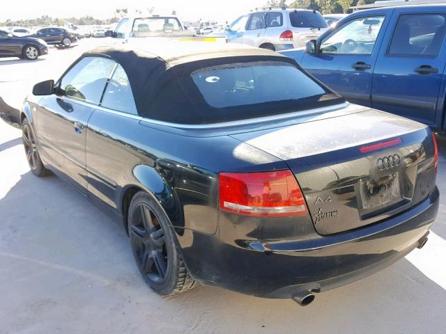 WAUAF48H07K026078 - 2007 AUDI A4 2.0T CA BLACK photo 3