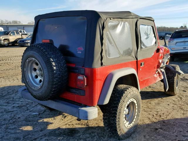 1J4FA39S94P757886 - 2004 JEEP WRANGLER X RED photo 4