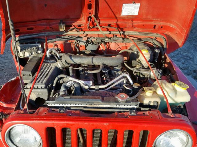 1J4FA39S94P757886 - 2004 JEEP WRANGLER X RED photo 7