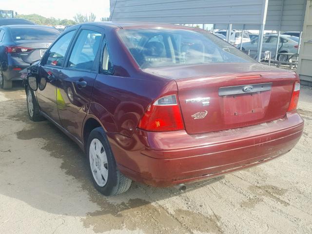 1FAHP34N27W356744 - 2007 FORD FOCUS ZX4 RED photo 3