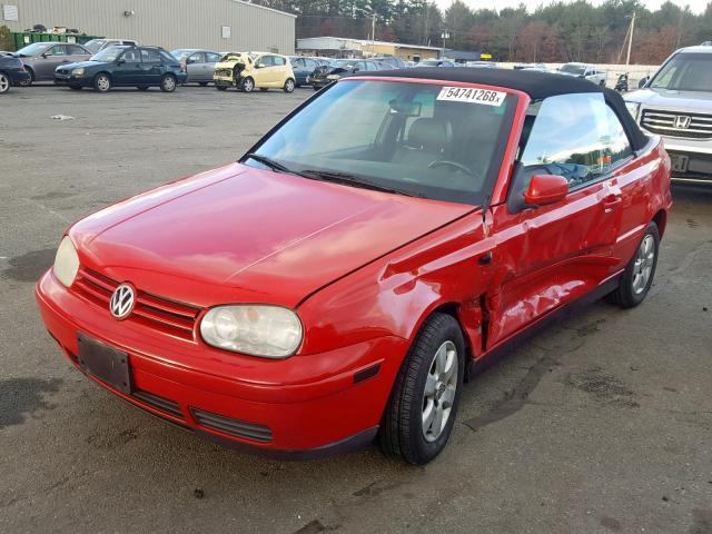 3VWDC21V61M812901 - 2001 VOLKSWAGEN CABRIO GLX RED photo 2