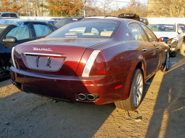 ZAMFE39A680034914 - 2008 MASERATI QUATTROPOR MAROON photo 4