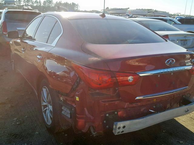 JN1BV7AP2EM675012 - 2014 INFINITI Q50 BASE BURGUNDY photo 3