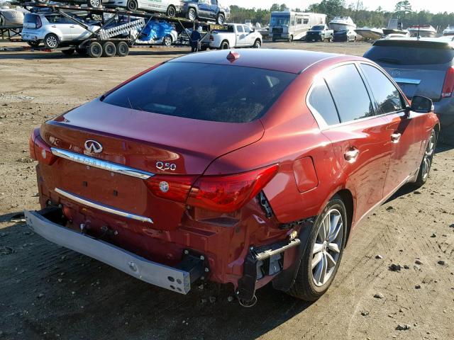 JN1BV7AP2EM675012 - 2014 INFINITI Q50 BASE BURGUNDY photo 4