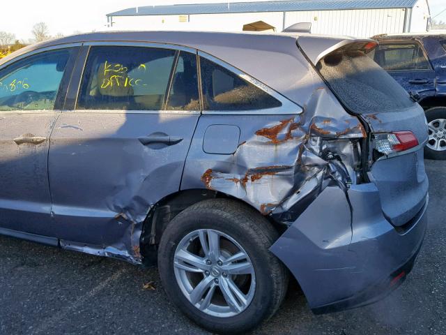 5J8TB4H50FL013211 - 2015 ACURA RDX TECHNO SILVER photo 9