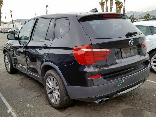 5UXWX9C5XD0A14609 - 2013 BMW X3 XDRIVE2 BLACK photo 3