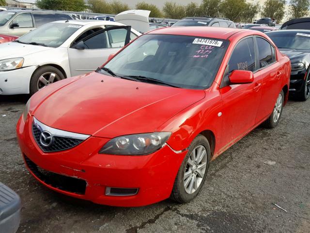 JM1BK12F081844801 - 2008 MAZDA 3 I RED photo 2