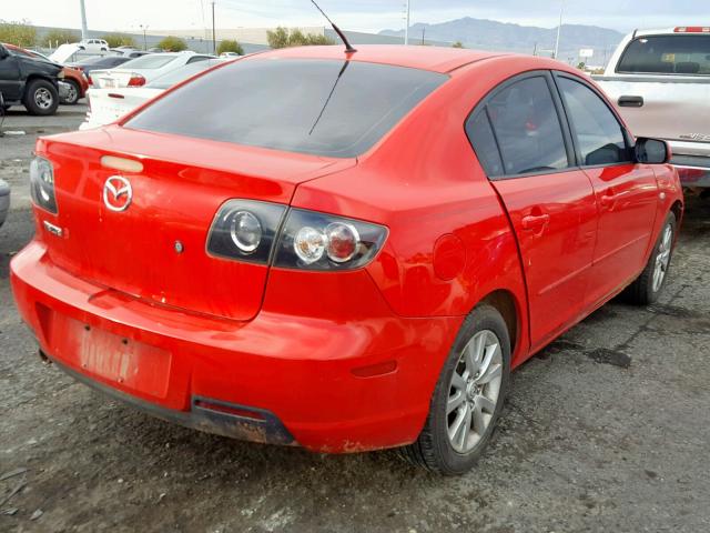 JM1BK12F081844801 - 2008 MAZDA 3 I RED photo 4