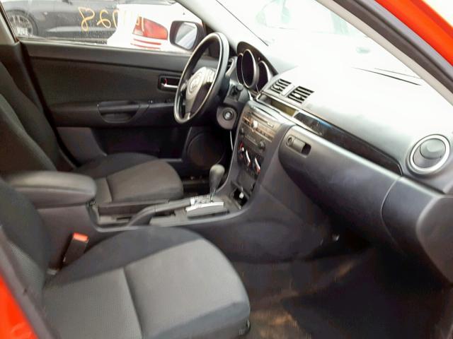 JM1BK12F081844801 - 2008 MAZDA 3 I RED photo 5