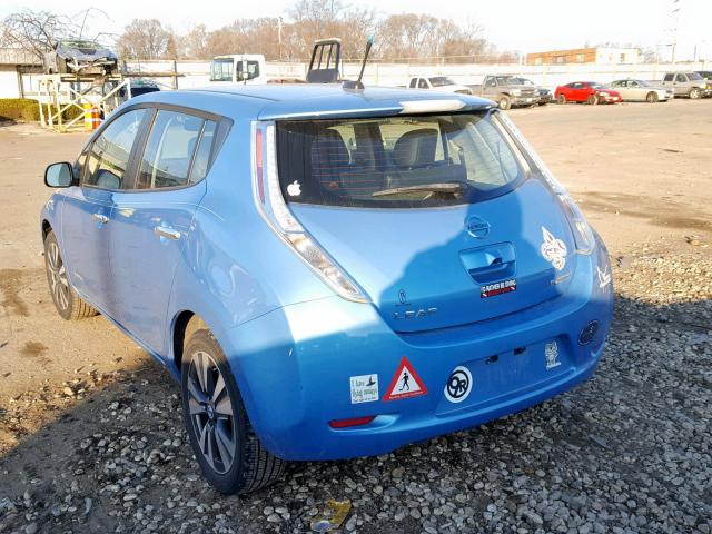 1N4AZ0CP9DC414908 - 2013 NISSAN LEAF S BLUE photo 3