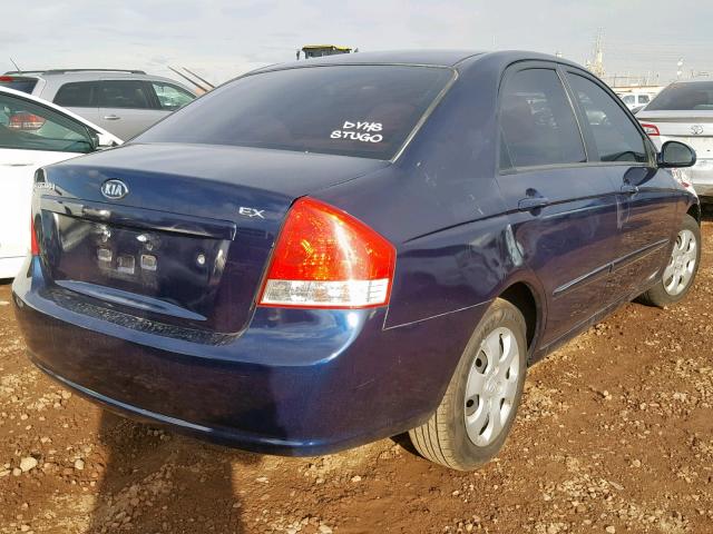 KNAFE122285540722 - 2008 KIA SPECTRA EX BLUE photo 4