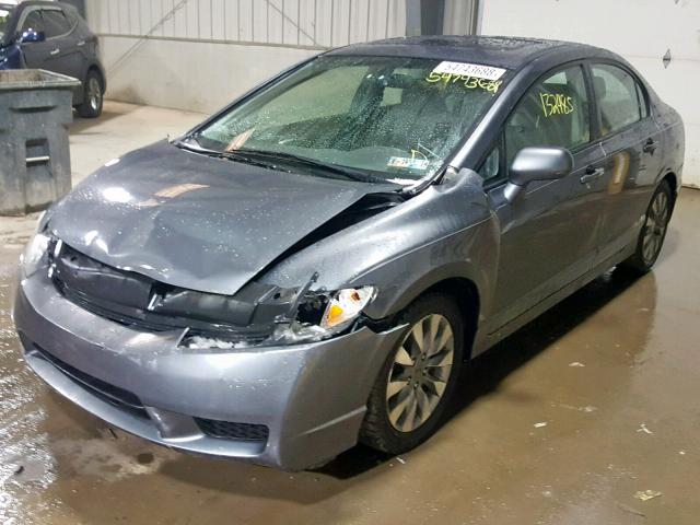 2HGFA16929H332504 - 2009 HONDA CIVIC EXL GRAY photo 2