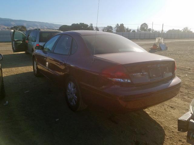 1FAFP56S34A134504 - 2004 FORD TAURUS SEL BURGUNDY photo 3