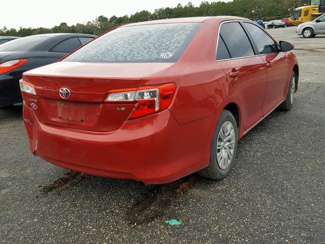 4T1BF1FK4CU577919 - 2012 TOYOTA CAMRY BASE RED photo 4