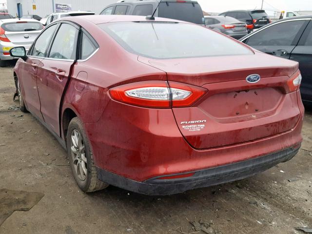 3FA6P0G75GR351950 - 2016 FORD FUSION S RED photo 3