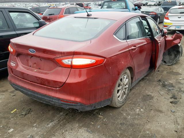 3FA6P0G75GR351950 - 2016 FORD FUSION S RED photo 4